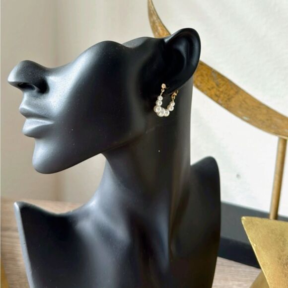 Anthropologie Gold and Pearl Earrings - Picture 3 of 3